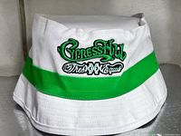 Front view showing Cypress Hill embroidery and green stripe