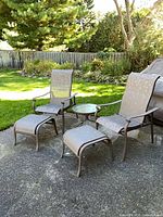 Full view of patio furniture set outdoors