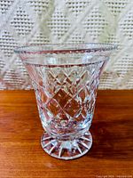 Side view of flared crystal vase