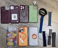 Group image of all phone cases, watch bands and watch bumper