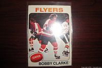 Front of Bobby Clarke trading card in sleeve