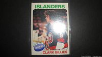 Front of Clark Gillies rookie card in sleeve
