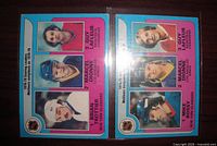 Fronts of both leader cards in sleeves