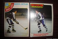Fronts of both Darryl Sittler cards in sleeves