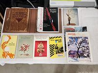 Overview of all nine items laid out on table