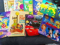 Group shot of ten children’s storybooks laid out