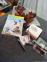 Group view of all items on grey surface