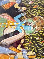 Close view of Krishna figure and detailing