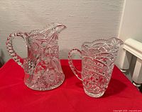 Front view showing both pitchers, pattern visibility