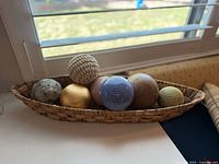 Entire woven tray with all seven orbs displayed
