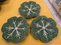All three Bordallo Pinheiro cabbage plates front view