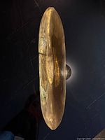 Top view of elongated gold glass bowl