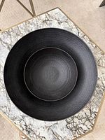 Top view both bowls nested shows texture and size contrast