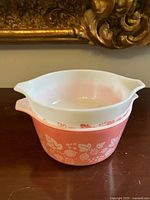 Stacked view of both Gooseberry casseroles showing color contrast and pattern