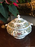 Front view of Ridgway Windsor soup tureen with lid and handles