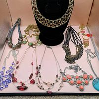 All ten necklaces arranged for full view