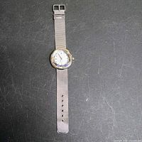 Full view of wristwatch with mesh strap