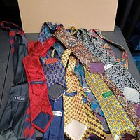 All 12 ties laid out to show variety