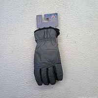 Full view of new Mountain Horse gloves with hang tag attached