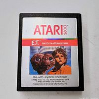 Front view of Atari 2600 E.T. cartridge showing label