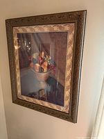 Framed fruit print angled view