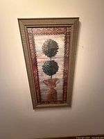 Front view of framed topiary print