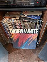 Front view showing Barry White LP and multiple row of LP spines
