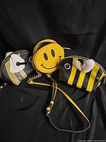 All three novelty mini crossbody bags front view