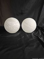 Front view of both frosted glass orb lights unlit