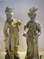 Front view of both Meissen figurines
