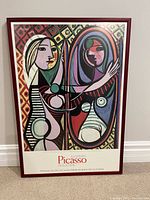 Front view of framed Picasso poster showing full artwork and frame