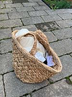 Close view of basket filled with items