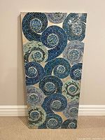 Full front view of mosaic panel positioned vertically