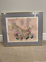 Framed abstract artwork showing full piece and frame