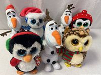 Group shot of all six TY holiday plush toys