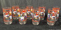 Full set of eight matching Coca-Cola polar bear glasses