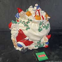 Full view of Santa cookie jar front left