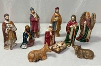 All ten nativity figures grouped