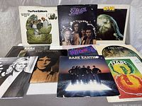 All ten LPs laid out showing front covers