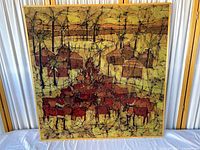 Full view of framed batik artwork front