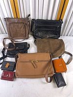 Group shot of all purses and wallets