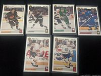 Fronts of six Euro Stars cards laid out