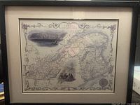 Framed map print overall view