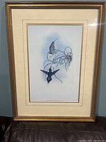 Full view of framed hummingbird print