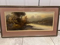 Front view of framed and matted Chandler pastel landscape