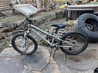 Left side view of entire bike showing frame, wheels, fork and components