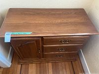 Top view showing full cabinet and note