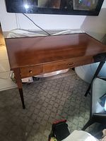 overall view of wooden desk