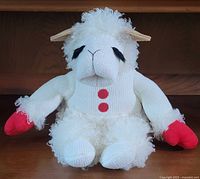 Front view of Lamb Chop plush showing overall appearance