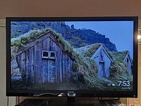 Front view of Toshiba LCD TV displaying image